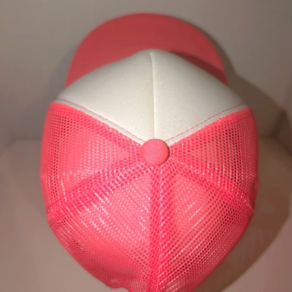 Emoji Smiley Faces Hot Pink and White Adjustable‎ Baseball Hat